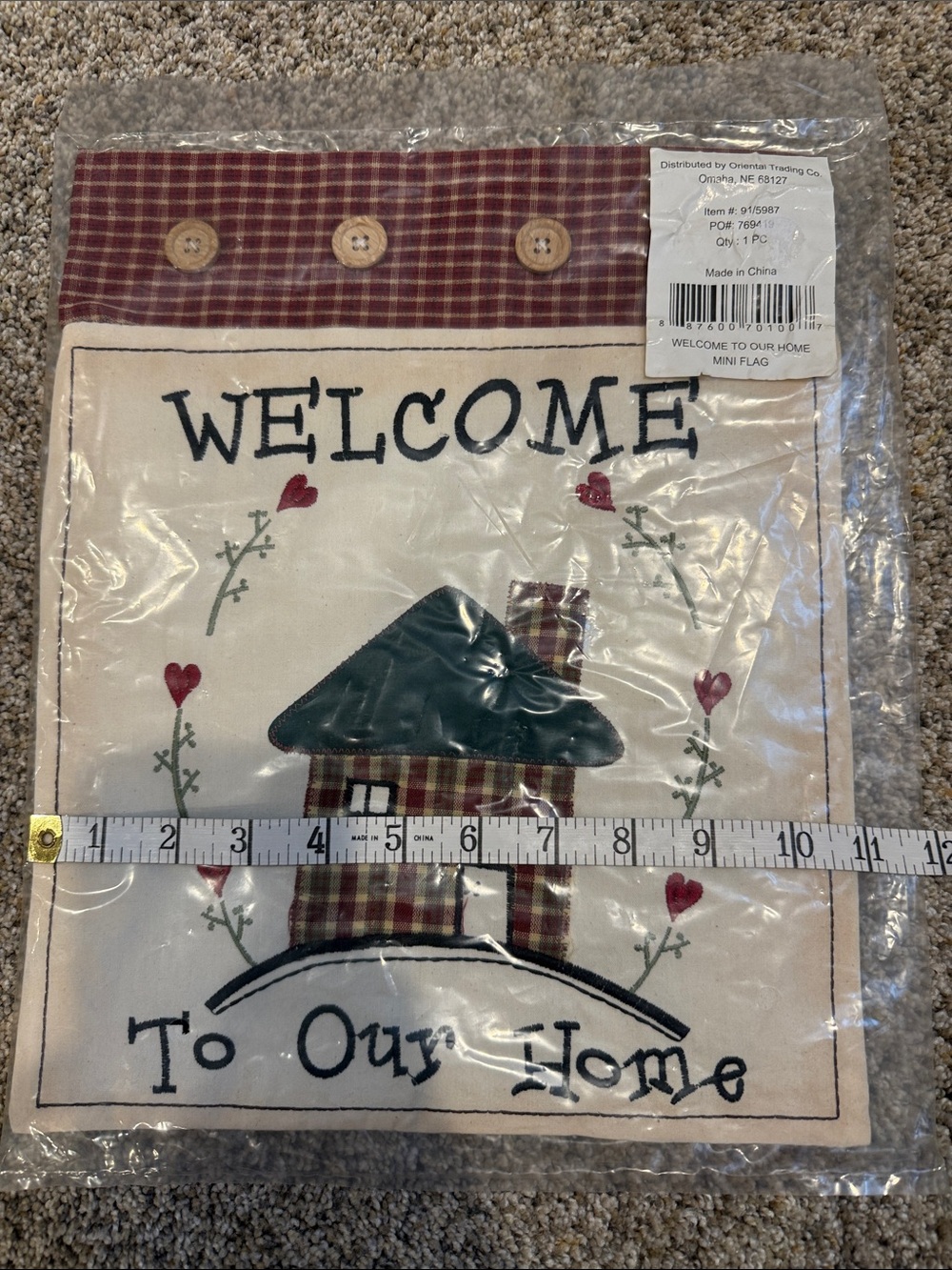 NWTWelcome To Our Home Mini Flag - Plaid House Design - Picture 2 of 5